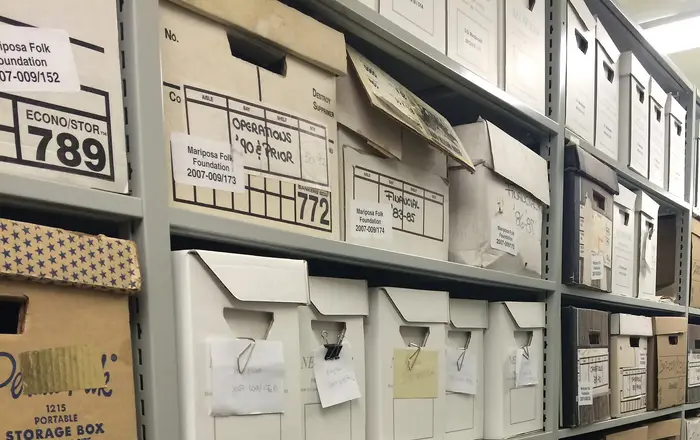 Boxes of archival documents