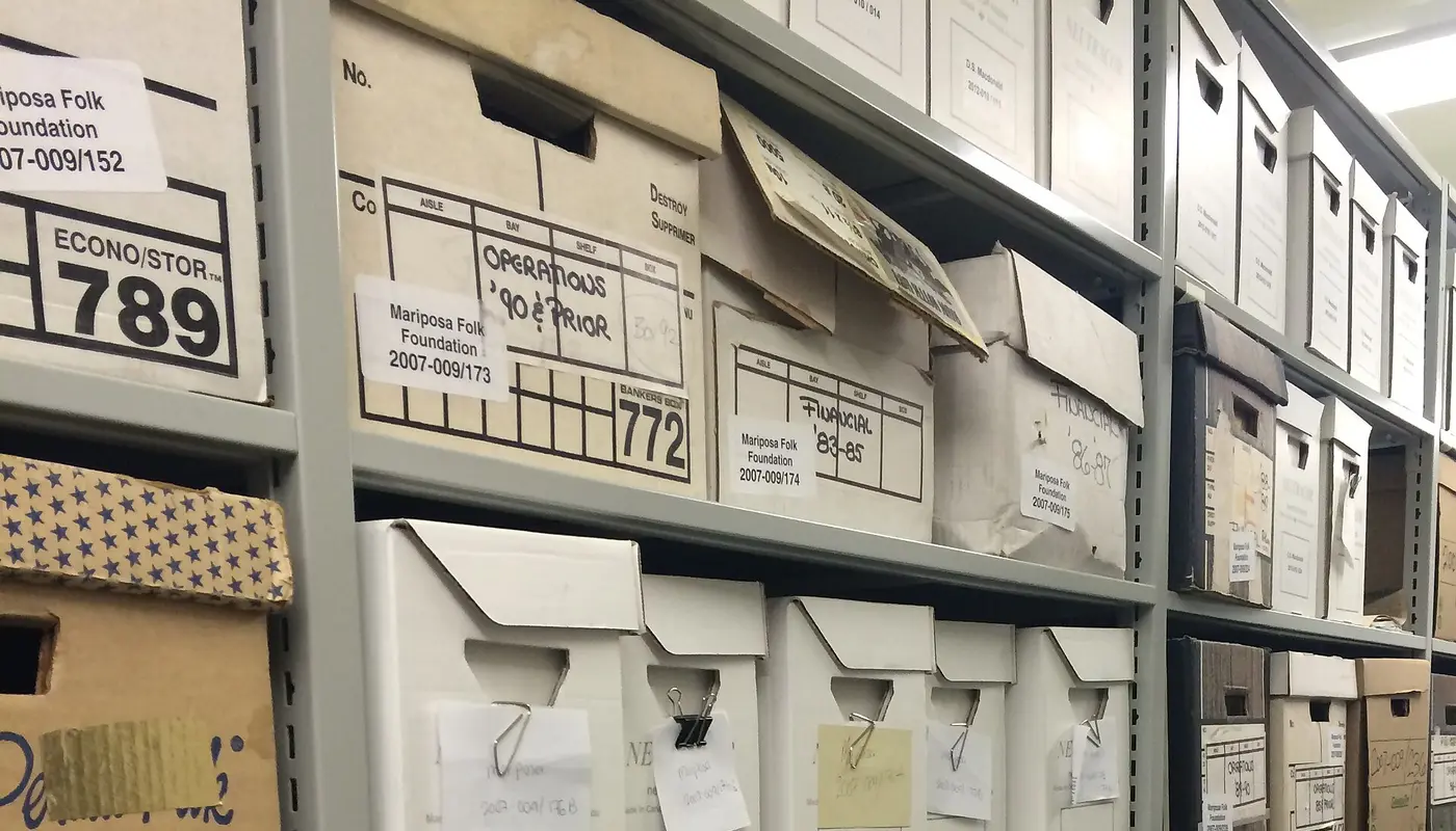 Boxes of archival documents